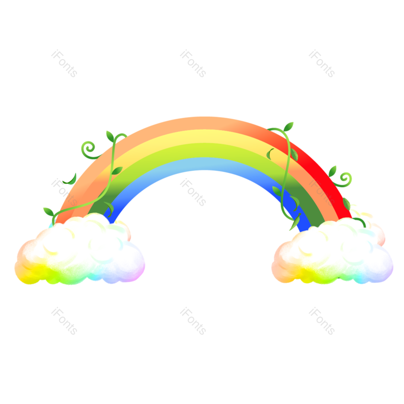 彩虹图片,彩虹光元素,手绘彩虹PNG,彩色免抠素材